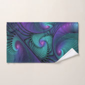 Paars ontmoet Turquoise modern abstract Fractal Ar Bad Handdoek (Handdoek)