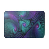 Paars ontmoet Turquoise modern abstract Fractal Ar Badmat (Voorkant)