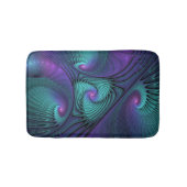 Paars ontmoet Turquoise Modern Abstract Fractal Ar Badmat (Voorkant)