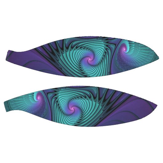 Paars ontmoet Turquoise Modern Abstract Fractal Ar Basketbal (Panelen)