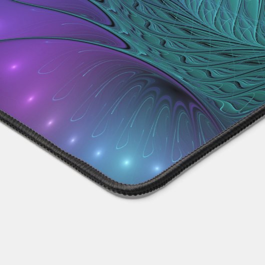 Paars ontmoet Turquoise modern abstract Fractal Ar Bureaumat (Hoek)