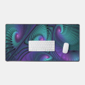 Paars ontmoet Turquoise modern abstract Fractal Ar Bureaumat (Keyboard & Muis)