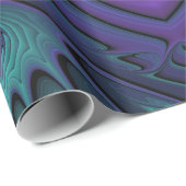 Paars ontmoet Turquoise modern abstract Fractal Ar Cadeaupapier (Rol Hoek)