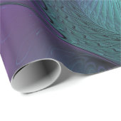 Paars ontmoet Turquoise modern abstract Fractal Ar Cadeaupapier (Rol Hoek)