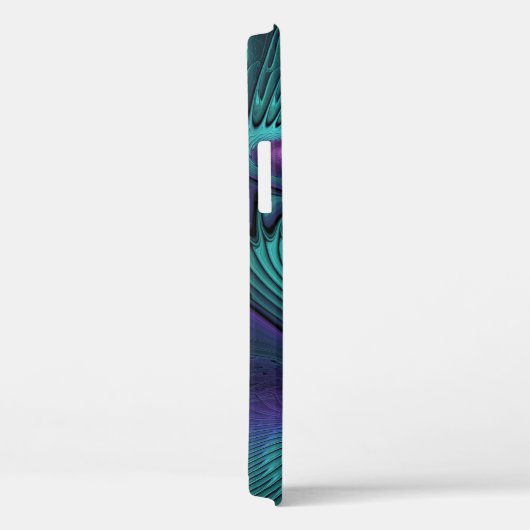 Paars ontmoet Turquoise Modern Abstract Fractal Ar Case-Mate iPhone Case (Achterkant / Rechts)