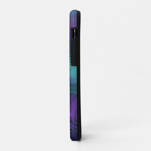 Paars ontmoet Turquoise Modern Abstract Fractal Ar Case-Mate iPhone Case (Achterkant/links)