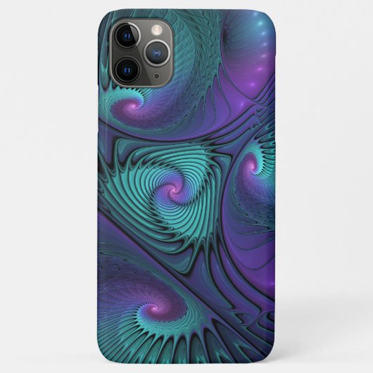 Paars ontmoet Turquoise Modern Abstract Fractal Ar Case-Mate iPhone Case (Achterkant)