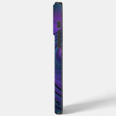 Paars ontmoet Turquoise Modern Abstract Fractal Ar Case-Mate iPhone Case (Achterkant / Links)