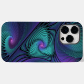 Paars ontmoet Turquoise Modern Abstract Fractal Ar Case-Mate iPhone Case (Achterkant (horizontaal))