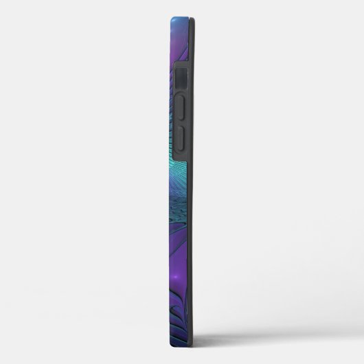 Paars ontmoet Turquoise Modern Abstract Fractal Ar Case-Mate iPhone Case (Achterkant / Links)