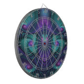 Paars ontmoet Turquoise modern abstract Fractal Ar Dartbord (Voorkant Links)