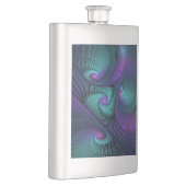 Paars ontmoet Turquoise Modern Abstract Fractal Ar Flacon (Rechts)