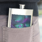 Paars ontmoet Turquoise Modern Abstract Fractal Ar Flacon (Voorbeeld)