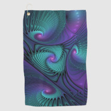 Paars ontmoet Turquoise Modern Abstract Fractal Ar