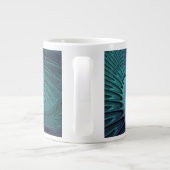 Paars ontmoet Turquoise Modern Abstract Fractal Ar Grote Koffiekop (Achterkant)