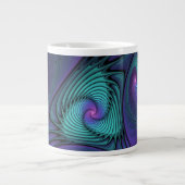Paars ontmoet Turquoise Modern Abstract Fractal Ar Grote Koffiekop (Voorkant)