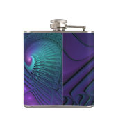 Paars ontmoet Turquoise Modern Abstract Fractal Ar Heupfles (Achterkant)