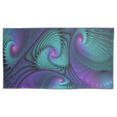 Paars ontmoet Turquoise modern abstract Fractal Ar Kussensloop (Voorkant)