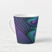 Paars ontmoet Turquoise Modern Abstract Fractal Ar Latte Mok (Linkerhoek)