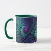 Paars ontmoet Turquoise Modern Abstract Fractal Ar Mok (Links)