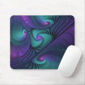 Paars ontmoet Turquoise modern abstract Fractal Ar Muismat (Met muis)