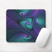 Paars ontmoet Turquoise modern abstract Fractal Ar Muismat (Met muis)