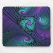 Paars ontmoet Turquoise modern abstract Fractal Ar Muismat (Voorkant)