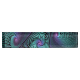 Paars ontmoet Turquoise modern abstract Fractal Ar Naambordje