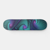 Paars ontmoet Turquoise modern abstract Fractal Ar Persoonlijk Skateboard (Horizontaal)