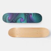 Paars ontmoet Turquoise modern abstract Fractal Ar Persoonlijk Skateboard (Horizontaal)