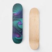 Paars ontmoet Turquoise modern abstract Fractal Ar Persoonlijk Skateboard (Voorkant)