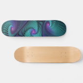 Paars ontmoet Turquoise modern abstract Fractal Ar Persoonlijk Skateboard (Horizontaal)