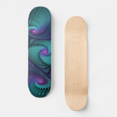 Paars ontmoet Turquoise modern abstract Fractal Ar Persoonlijk Skateboard (Voorkant)