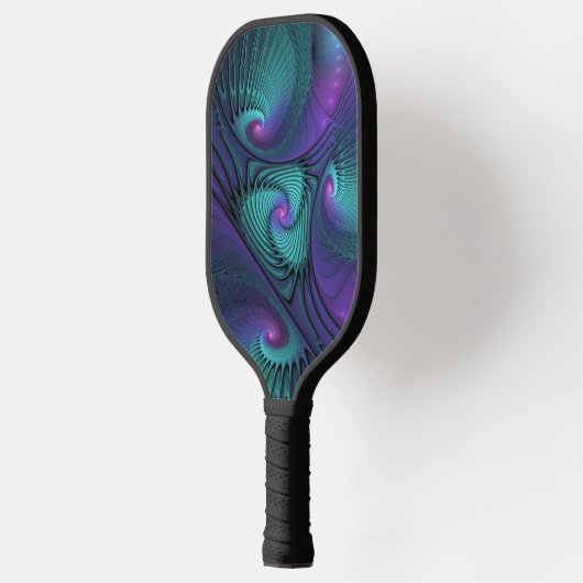Paars ontmoet Turquoise modern abstract Fractal Ar Pickleball Paddle (Links)