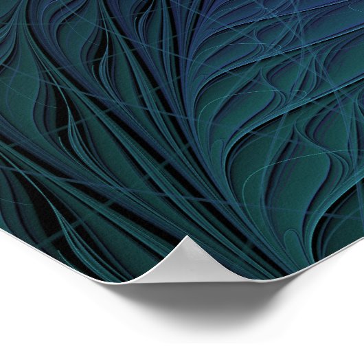 Paars ontmoet Turquoise modern abstract Fractal Ar Poster (Hoek)