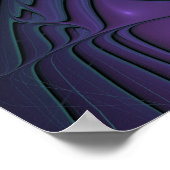 Paars ontmoet Turquoise modern abstract Fractal Ar Poster (Hoek)