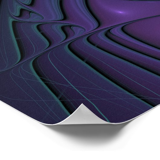 Paars ontmoet Turquoise modern abstract Fractal Ar Poster (Hoek)