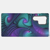 Paars ontmoet Turquoise modern abstract Fractal Ar Samsung Galaxy Hoesje (Achterkant horizontaal)
