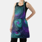 Paars ontmoet Turquoise Modern Abstract Fractal Ar Schort (Insitu)