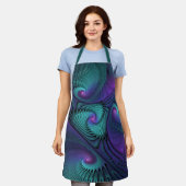 Paars ontmoet Turquoise Modern Abstract Fractal Ar Schort (Gedragen)