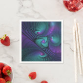 Paars ontmoet Turquoise modern abstract Fractal Ar Servetten (Insitu)