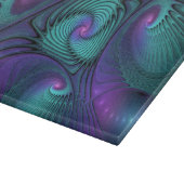 Paars ontmoet Turquoise modern abstract Fractal Ar Snijplank (Hoek)