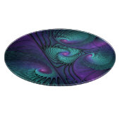 Paars ontmoet Turquoise Modern Abstract Fractal Ar Snijplank (Hoek)