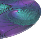 Paars ontmoet Turquoise Modern Abstract Fractal Ar Snijplank (Hoek)