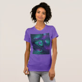 Paars ontmoet Turquoise modern abstract Fractal Ar T-shirt (Voorkant volledig)