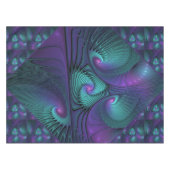Paars ontmoet Turquoise modern abstract Fractal Ar Tafelkleed (Voorkant (Horizontaal))