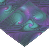 Paars ontmoet Turquoise modern abstract Fractal Ar Tafelkleed (Gekanteld)