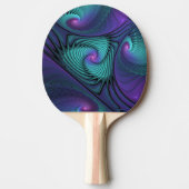 Paars ontmoet Turquoise modern abstract Fractal Ar Tafeltennisbatje (Voorkant)