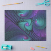 Paars ontmoet Turquoise modern abstract Fractal Ar Tissuepapier (Craft)