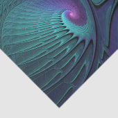 Paars ontmoet Turquoise modern abstract Fractal Ar Tissuepapier (Detail)